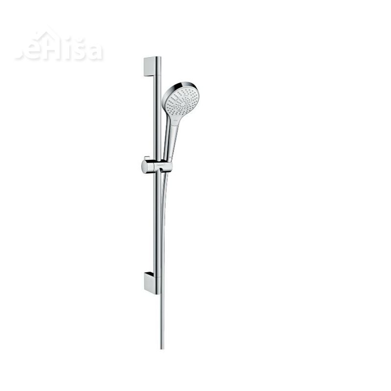 Tuš komplet z ročko in nosilcem Croma Select S EcoSmart brez armature 65 cm bela-krom HANSGROHE 26561400
