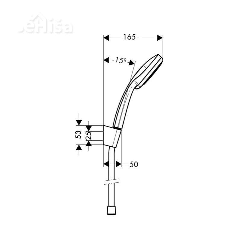Tuš ročka Raindance Croma 100 s tuš cevjo 125 cm krom HANSGROHE 27592000