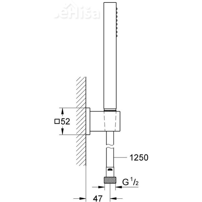 Tuš ročka z držalom Euphoria Cube GROHE 27703000
