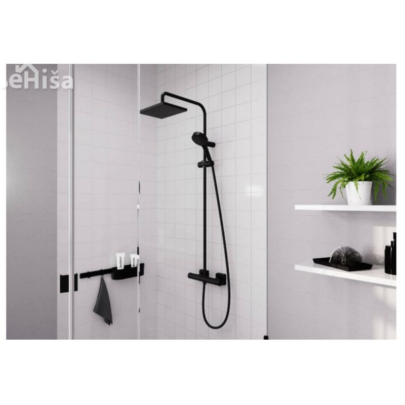 Tuš set Vernis Shape termostatski črna mat HANSGROHE 26286670
