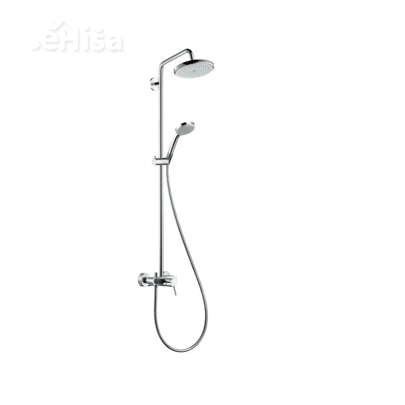 Tuš set z nadglavno prho in ročko Croma Showerpipe 220 krom HANSGROHE 27222000
