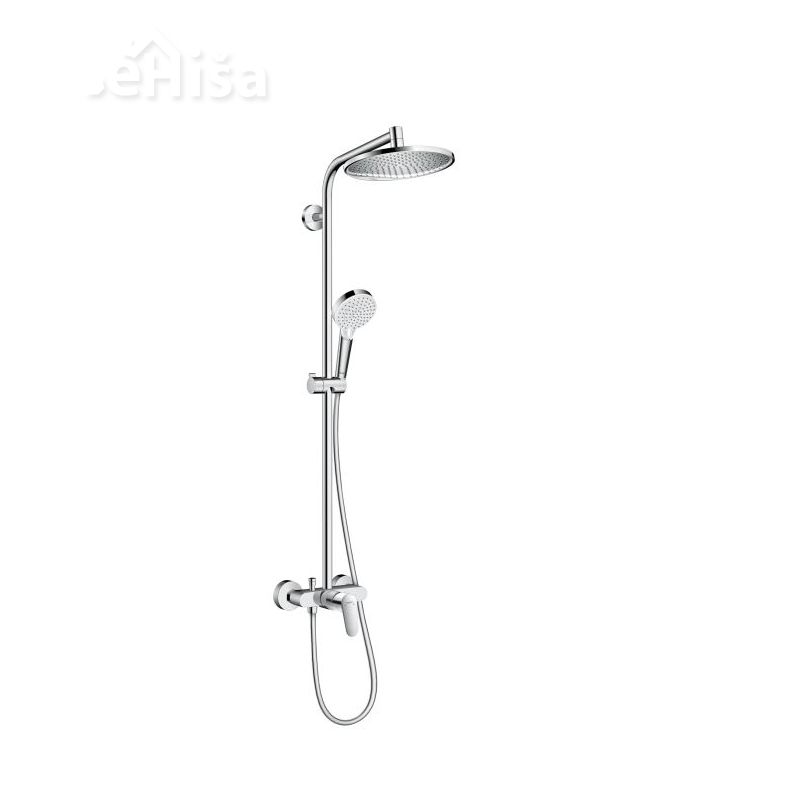 Tuš set z nadglavno prho in ročko Crometta S 240 krom HANSGROHE 27269000
