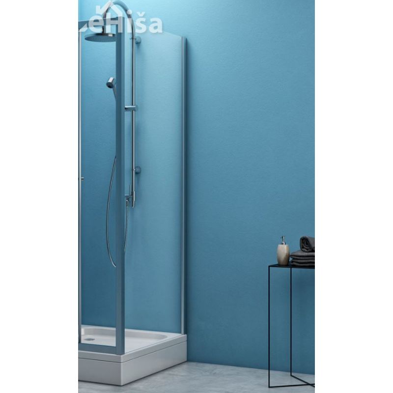 Tuš stena TSvZ 80/K Luna 80 cm kaljeno steklo z silver brill profili KOLPA-SAN 560100
