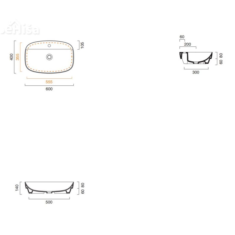 Umivalnik Green LUX 60x40 CATALANO 160GRLXN00
