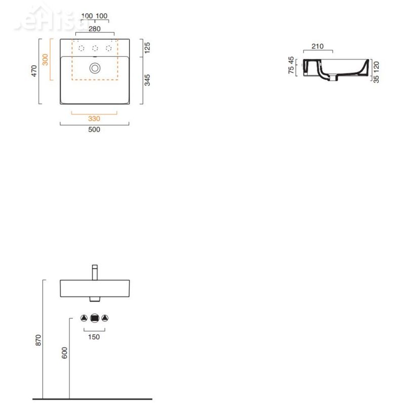 Umivalnik Premium 50x47 cm CATALANO 150VPN00
