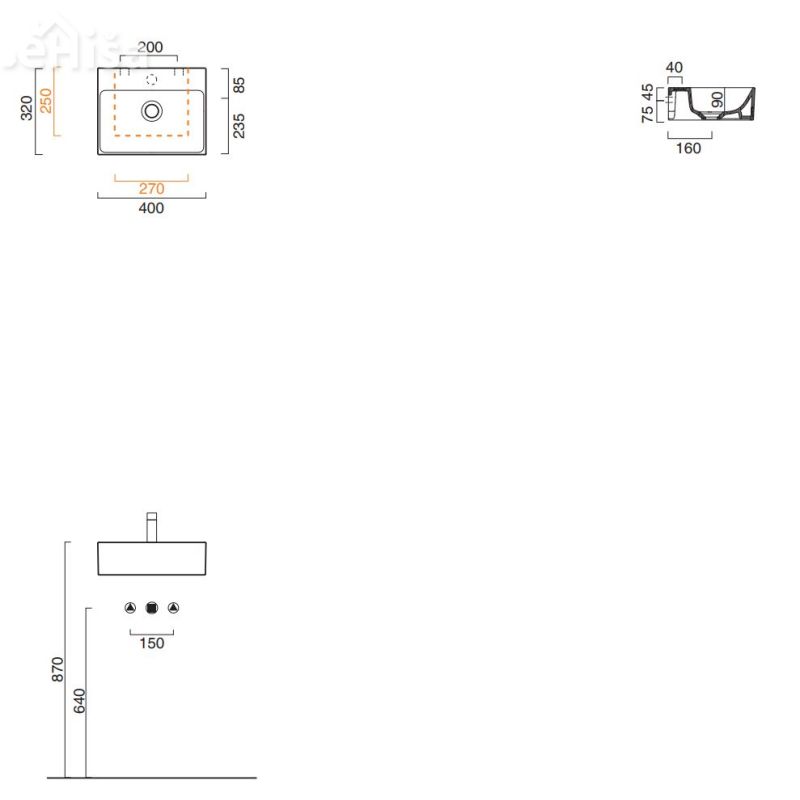 Umivalnik Premium 40x32 CATALANO 14032VE00
