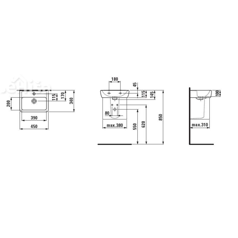 Umivalnik PRO LAUFEN 811951
