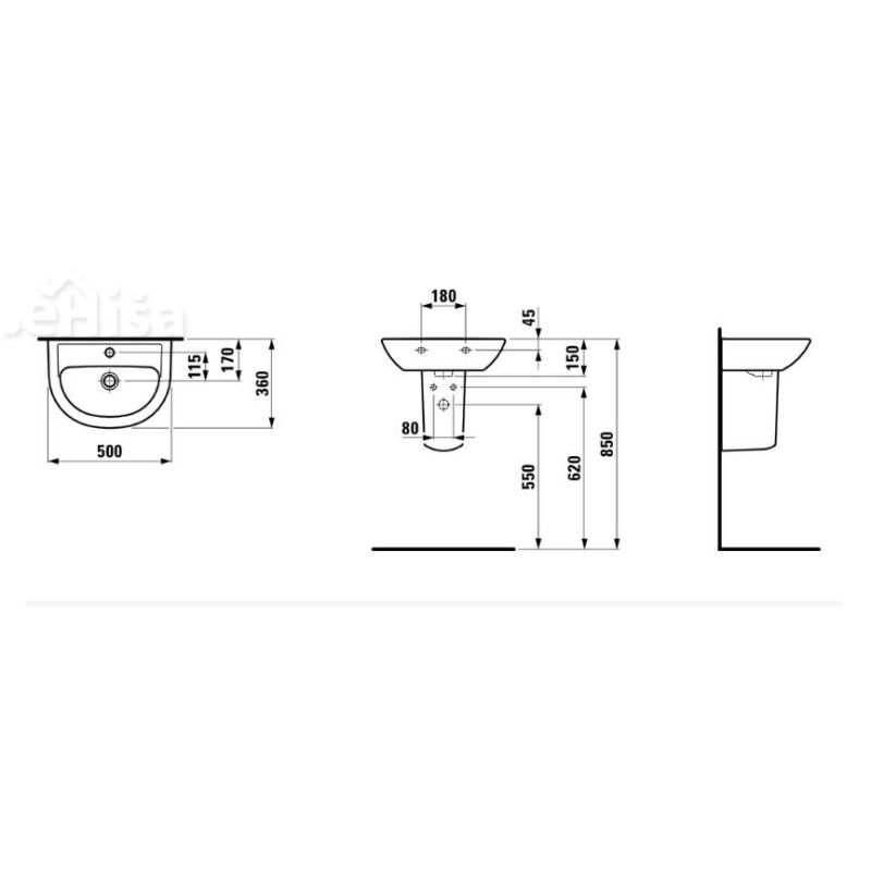 Umivalnik PRO LAUFEN 815953
