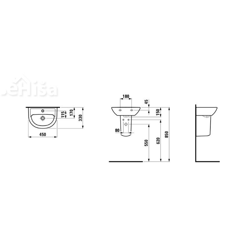 Umivalnik PRO LAUFEN 815952
