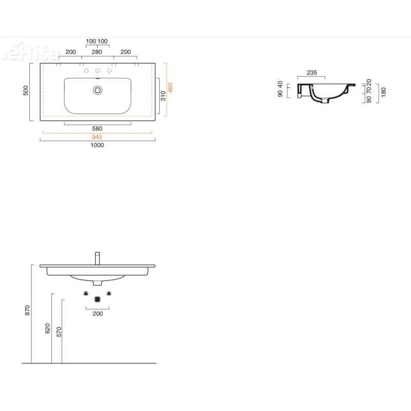 Umivalnik Sfera 100x50 CATALANO 1100SFN00
