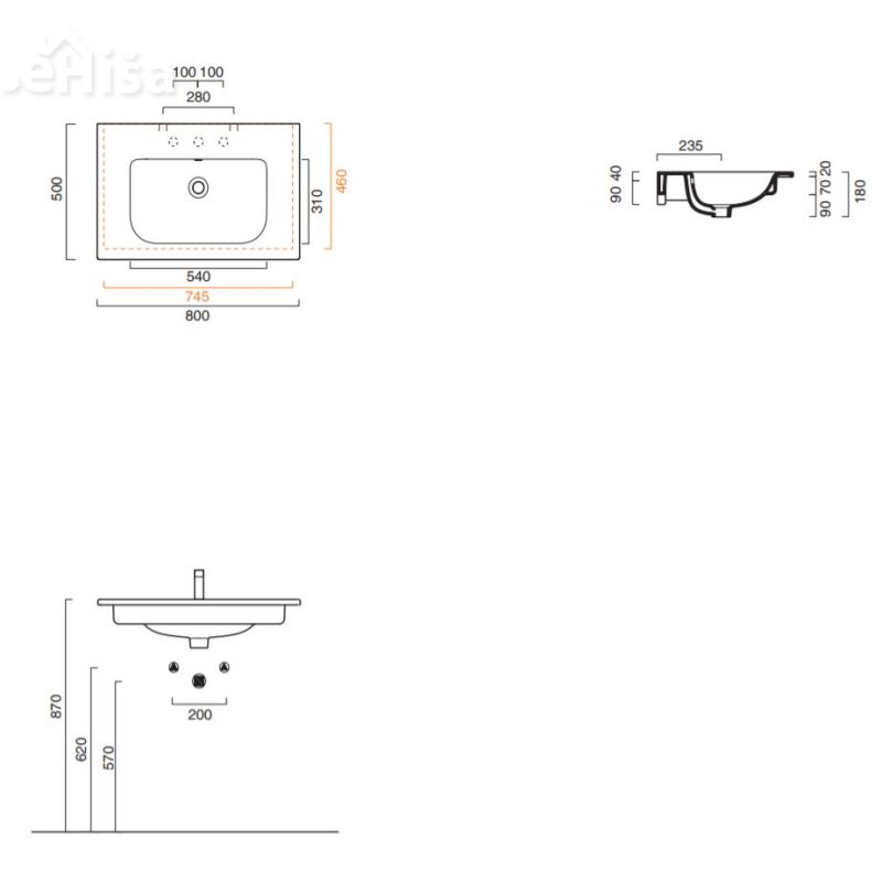 Umivalnik Sfera 80x50 CATALANO 180SFN00
