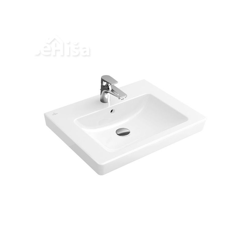 Umivalnik z luknjo 60x47 cm SUBWAY 2.0 white alpin VILLEROY & BOCH