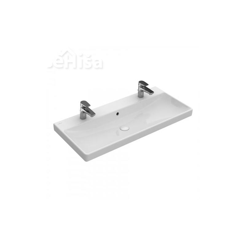 Umivalnik za dve armaturi AVENTO 100x47 cm white alpin VILLEROY & BOCH
