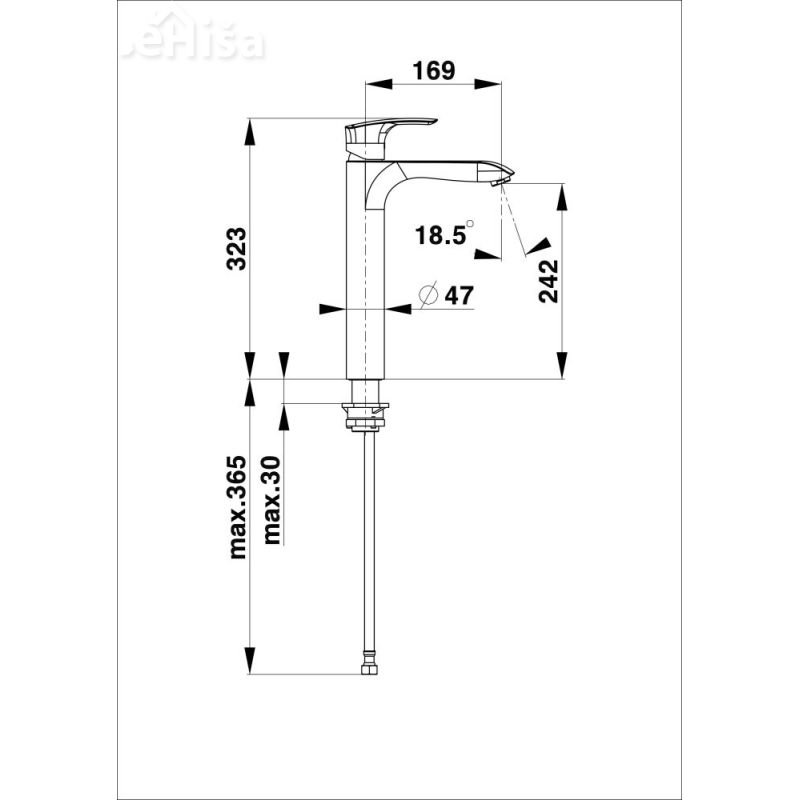 Umivalniška enoročna armatura Elite e12 samo armatura UNITAS 00089
