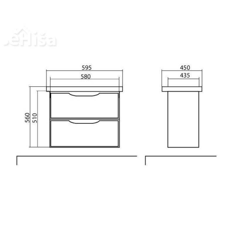 Stenska omarica z umivalnikom Venice 60 cm wenge AQUA RODOS
