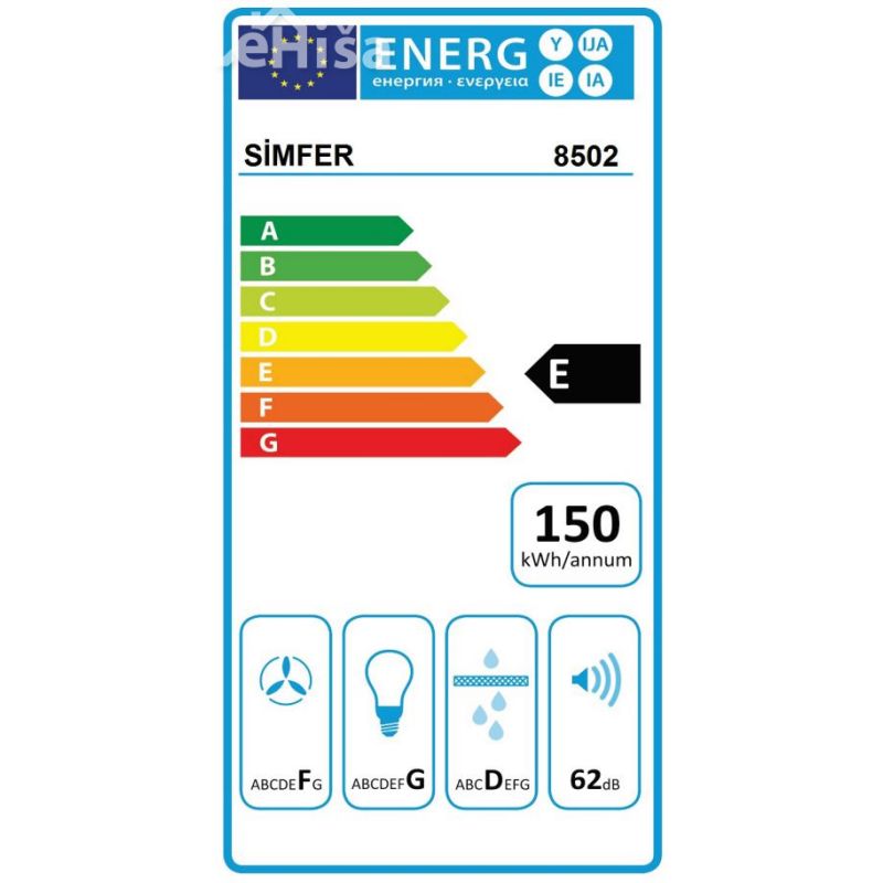 Vgradna izvlečna kuhinjska napa SIMFER 8502
