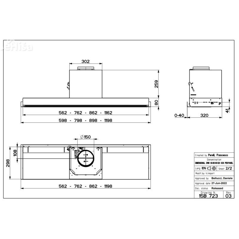 Vgradna kuhinjska napa IN-NOVA TOUCH X/WH A90 FABER 7612985813549
