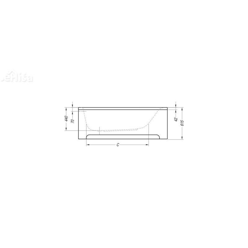 Vgradna pravokotna kopalna kad Evelin 150x70 cm KOLPA-SAN 593360
