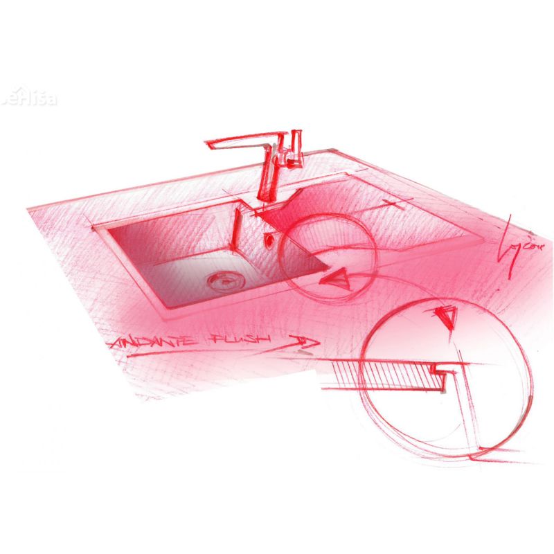 Vgradno granitno korito ANDANTE 60 izbira barve DEANTE