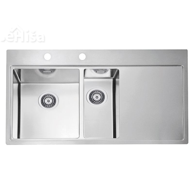 Vgradno kuhinjsko pomivalno korito in pol PURE 60 inox 980x525 mm levo z sifonom ALVEUS 1103654