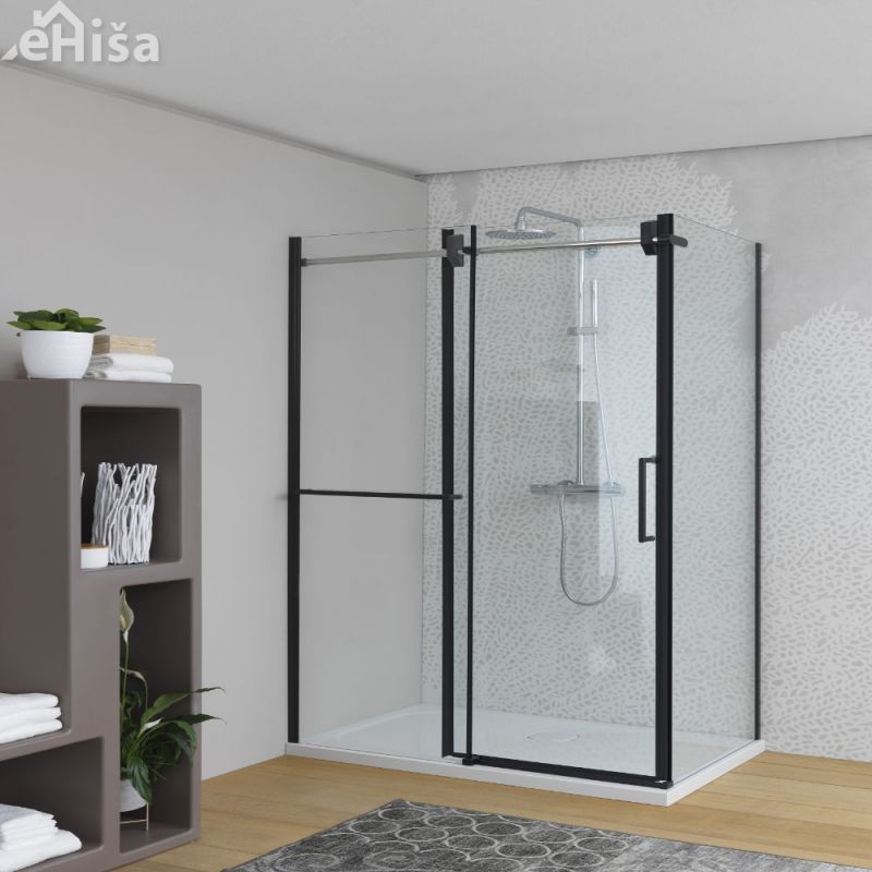 Tuš kabina Virgo TK BLACK 120 x 80 cm črni profili UNI KOLPA-SAN 512950