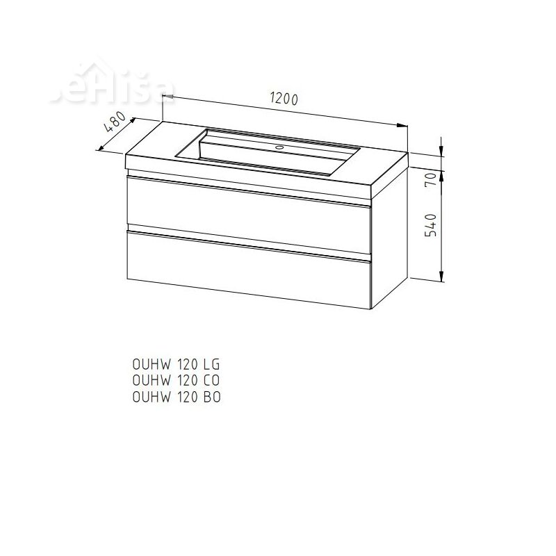 Viseča omarica z umivalnikom Harmony OUHW 120 cm KOLPA SAN
