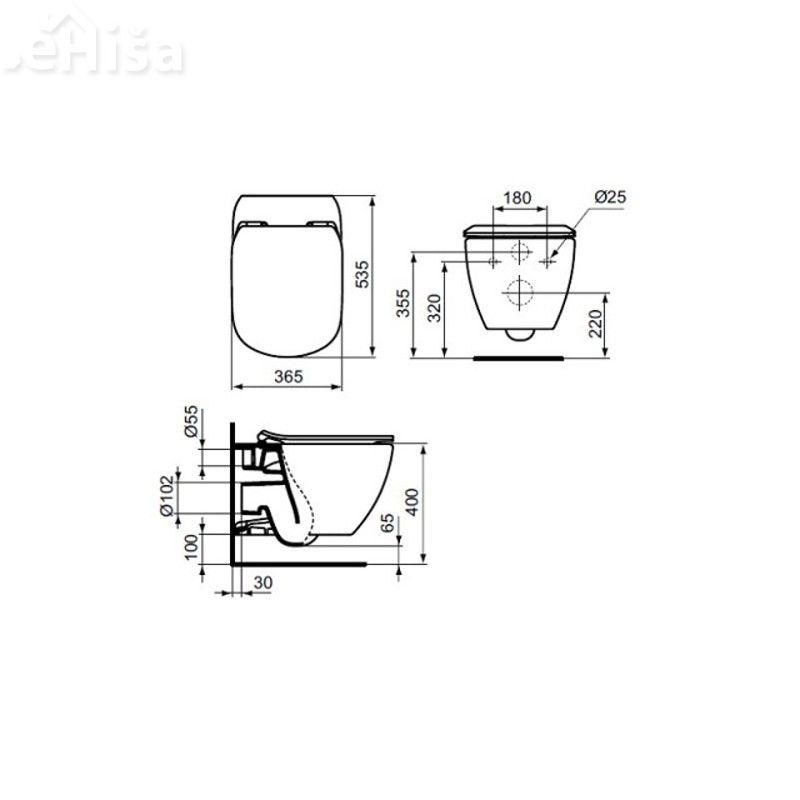 Viseča WC školjka TESI Aquablade IDEAL STANDARD T007901
