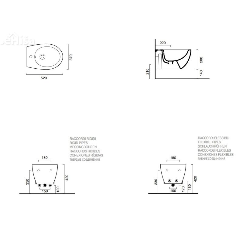 Viseči bide Italy 52x37 CATALANO 1BS52IT00
