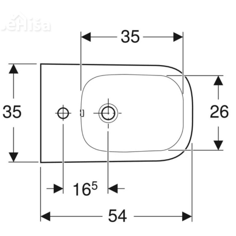 Viseči bide Smyle Square GEBERIT 500.209.01.1
