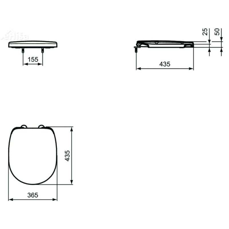WC deska s počasnim zapiranjem CONNECT IDEAL STANDARD E129101
