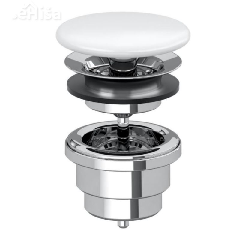 Zgornji del sifona fiksni keramični ploščati brez preliva VILLEROY