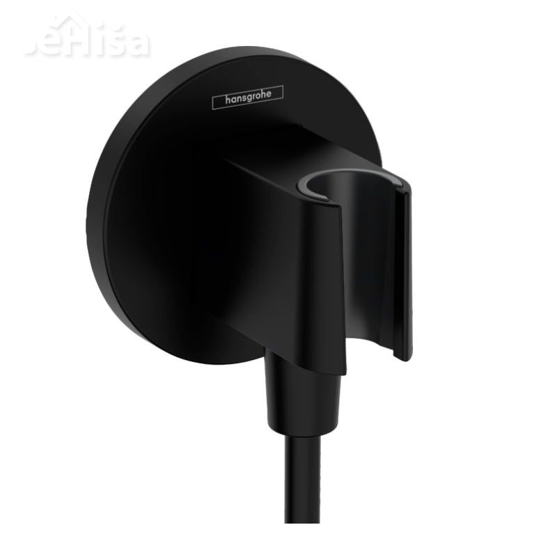 Zidni priključek FIXFIT S z držalom tuš ročke mat črna HANSGROHE 26888670
