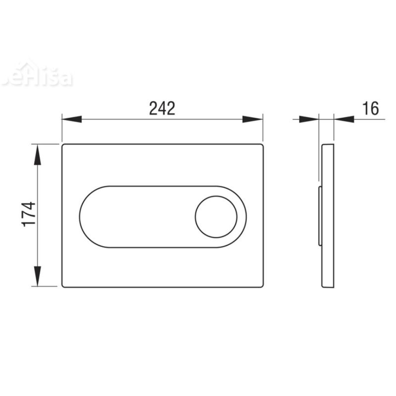 Tipka za dvokoličinsko splakovanje Zircon bela pleksi LIV 223125
