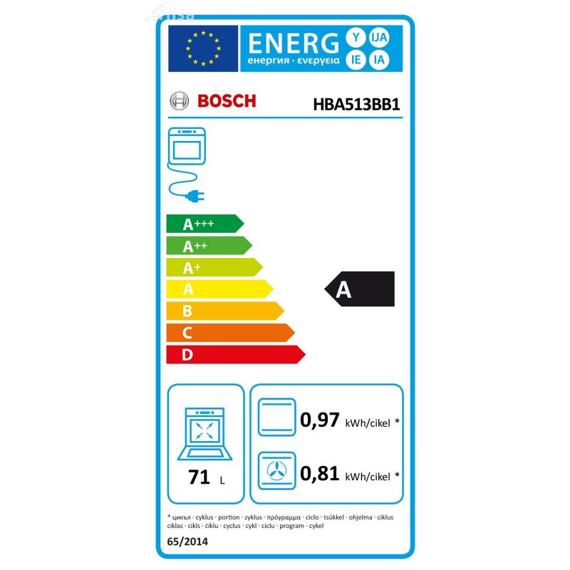 Vgradna pečica 60x60 črna BOSCH HBA513BB1
