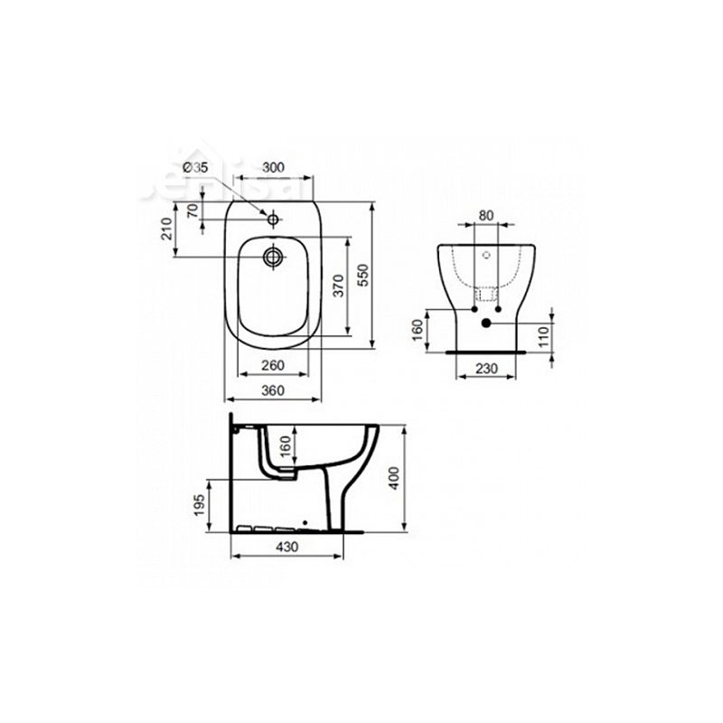 Talni bide TESI IDEAL STANDARD T354001
