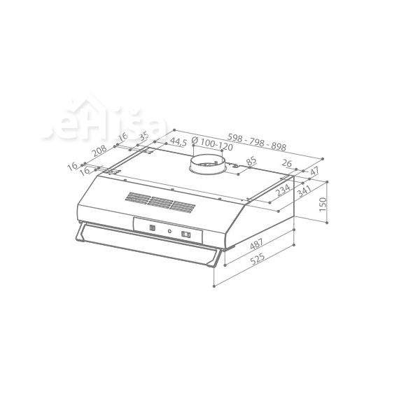 Klasična kuhinjska napa 741 BASE BK A60 črna FABER 7612985612074