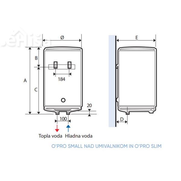 Grelnik vode O'PRO SLIM 30 L ATLANTIC 831042
