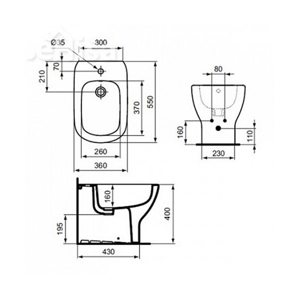 Talni bide TESI IDEAL STANDARD T354001
