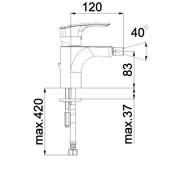 Armatura za bide Elite e50 samo armatura UNITAS 00588
