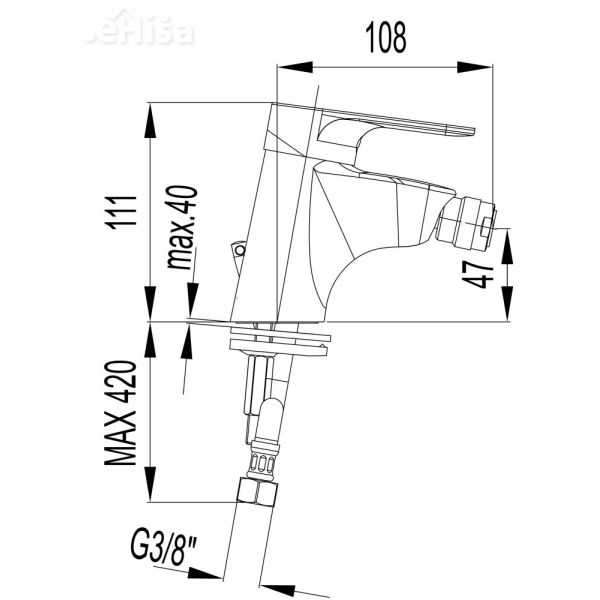 Armatura za bide Infinity i50 samo armatura UNITAS 00503
