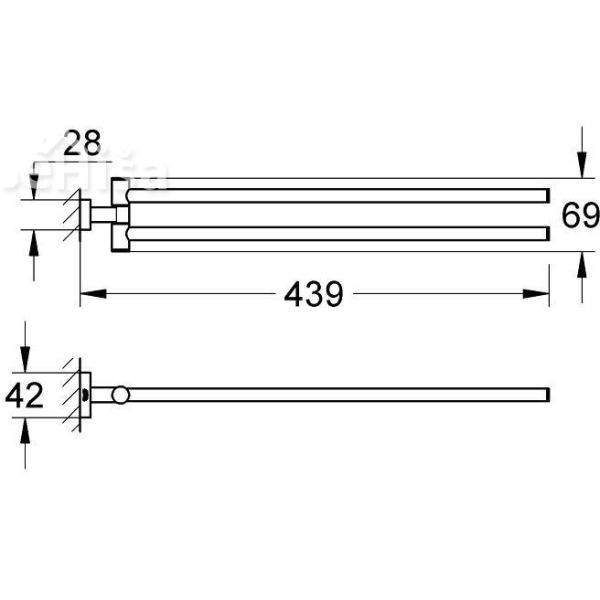 Držalo za brisače Essentials Cube GROHE 40624001
