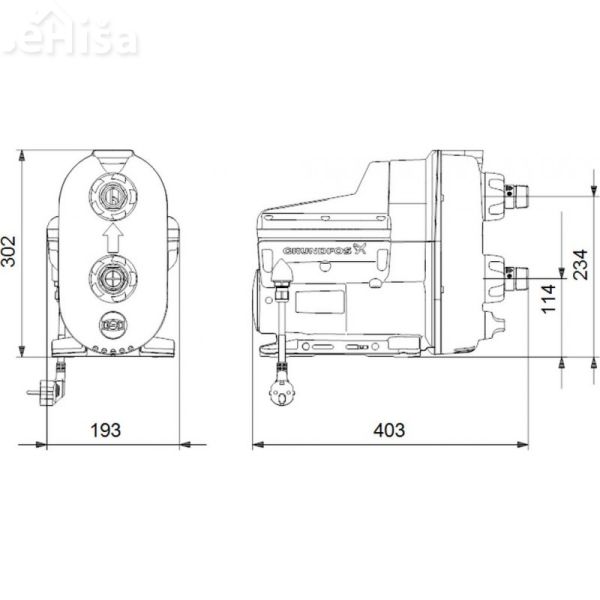 Hišna hidroforna črpalka SCALA2 3-45 A GRUNDFOS 98562862
