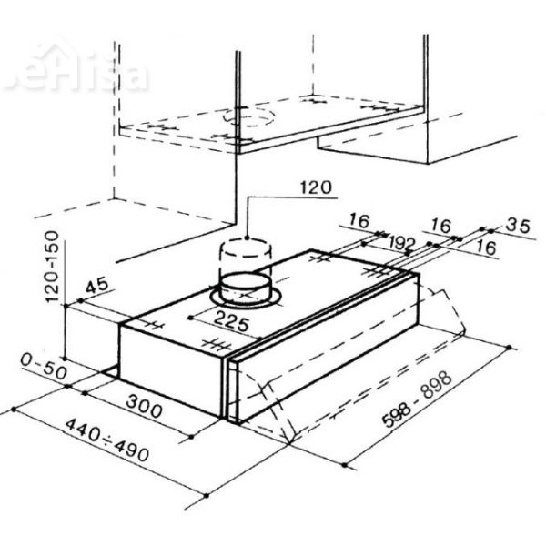 Izvlečna vgradna kuhinjska napa 2156 SRM LG/X A60 FABER 7612985611831