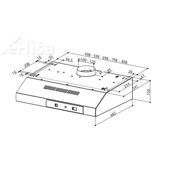 Klasična kuhinjska napa 2740 BASE SRM X A60 inox FABER 7612985613026