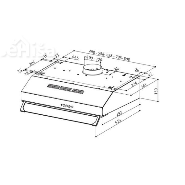 Klasična kuhinjska napa 2740 PB SRM X A60 inox FABER 7612985613378