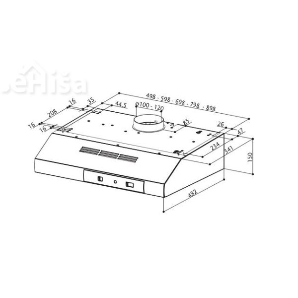 Klasična kuhinjska napa 741 BASE W A60 bela FABER 7612985605229