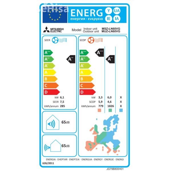 Klimatska naprava serije MSZ-LN Luxury 6 kW bela MITSUBISHI MSZ-LN60VG_W
