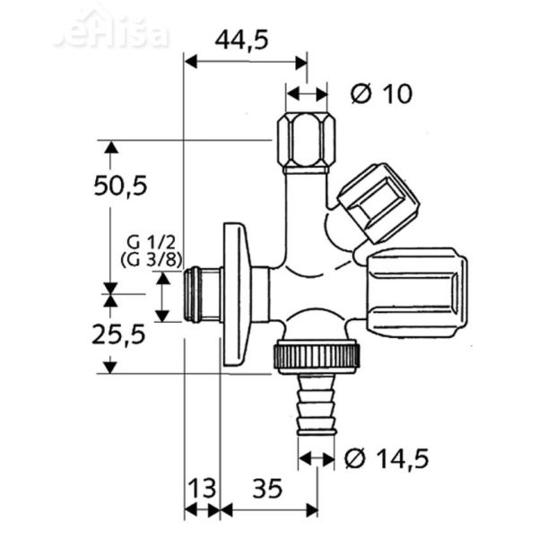 Kombinirani kotni ventil Comfort SCHELL 035450699
