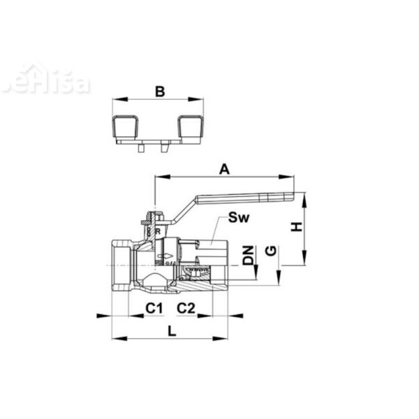 Krogelni ventil s protipovratnim ventilom 3/4