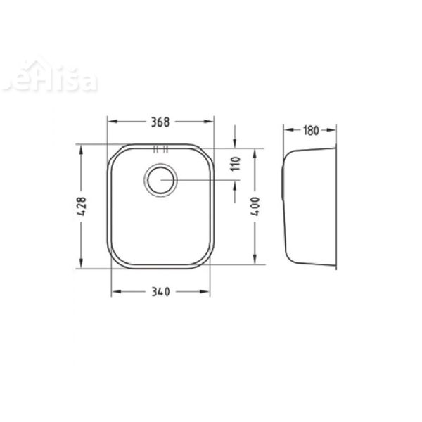 Kuhinjsko pomivalno korito VARIANT 40 inox 340x420 mm ALVEUS 1009013
